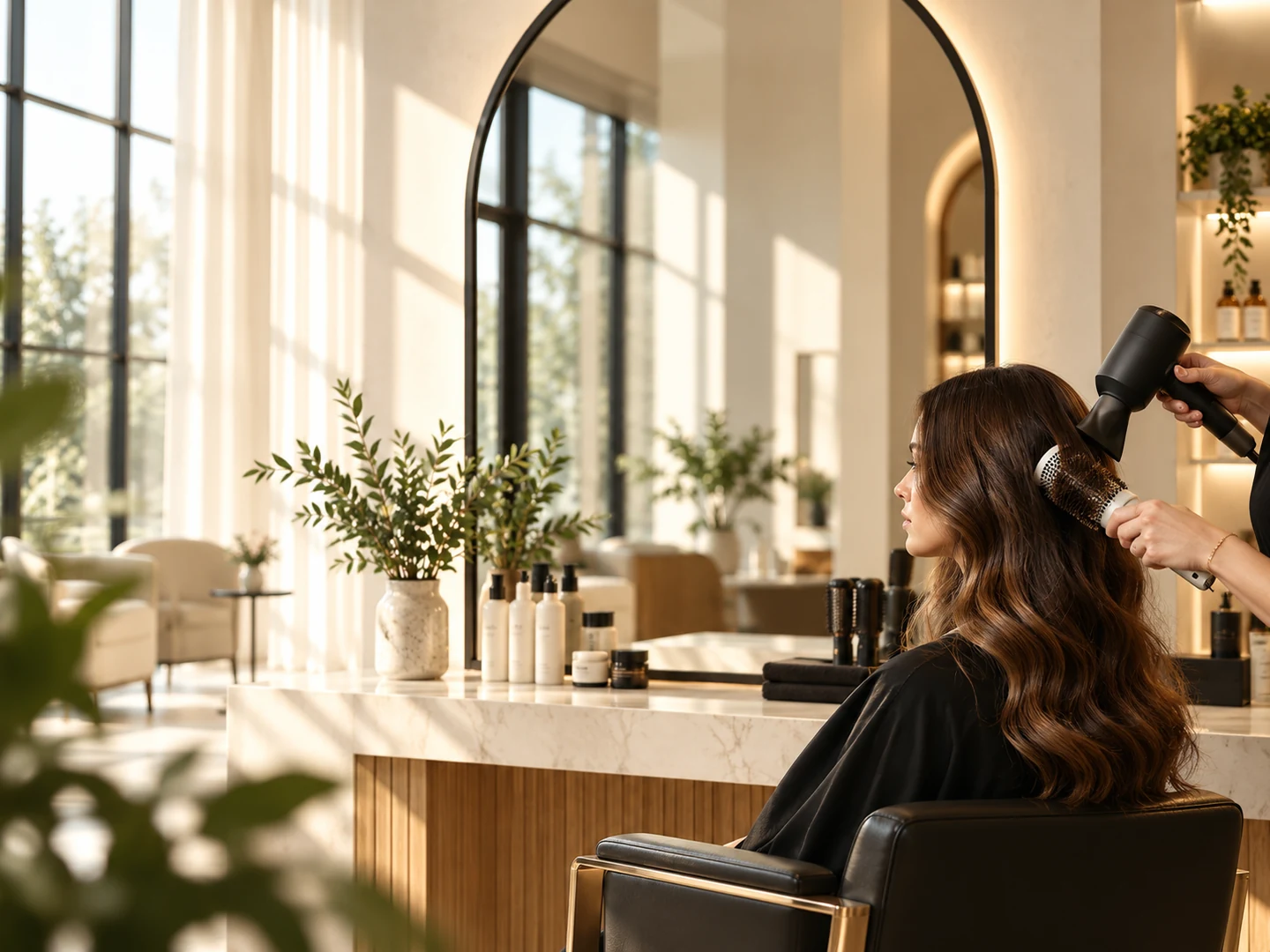 HAAR salon website with editorial layout and salon interior